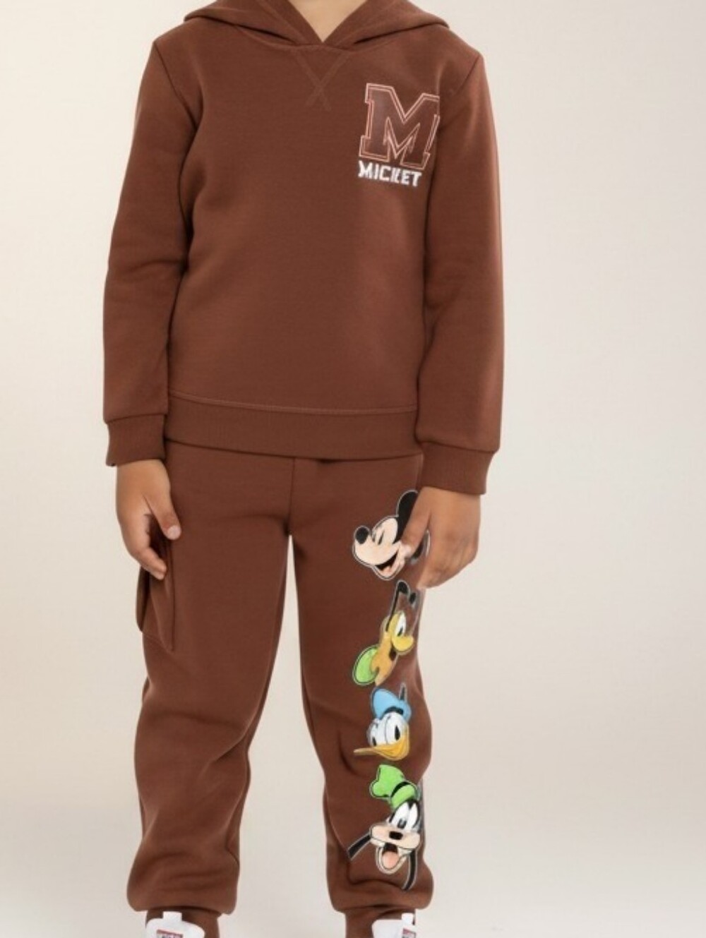 Disney Junior Mickey Mouse Clubhouse 2-Piece Hoodie & Jogger Set Brown 3T NWT